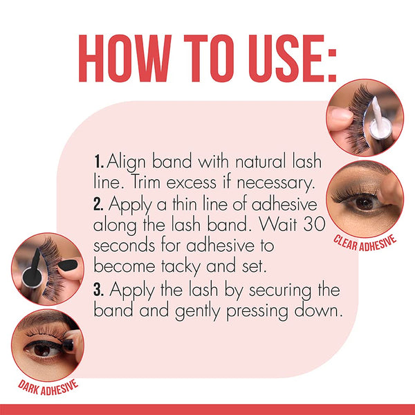 DUO 2-IN-1 BRUSH-ON LASH ADHESIVE WHITE/CLEAR + BLACK/DARK TONE
